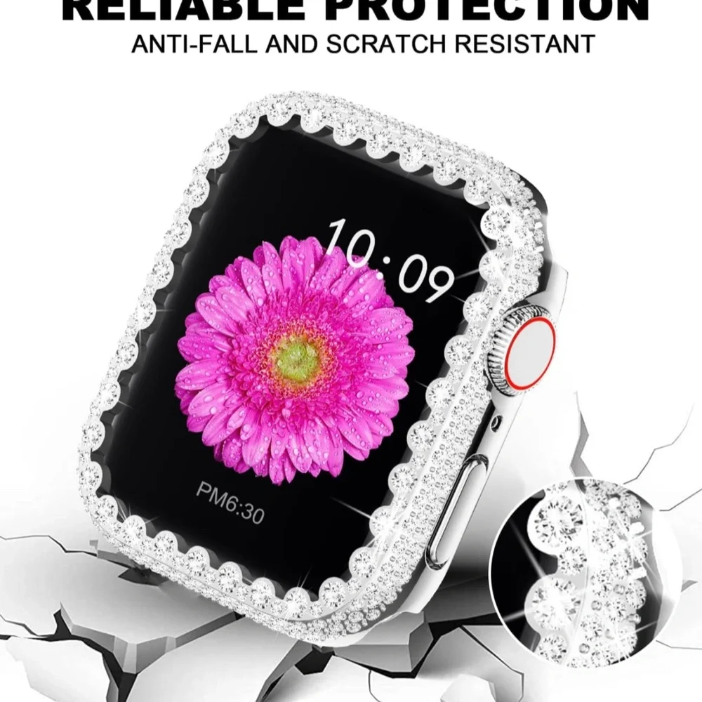 2 Pack Bling Lace Case Compatible with for Apple Watch Case 41mm Series 7